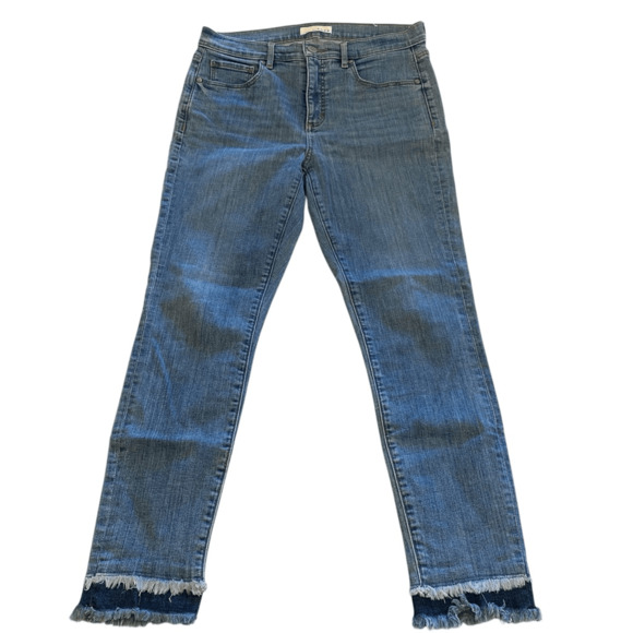 Loft Raw Hem Skinny Ankle Jeans 29 - Picture 2 of 8
